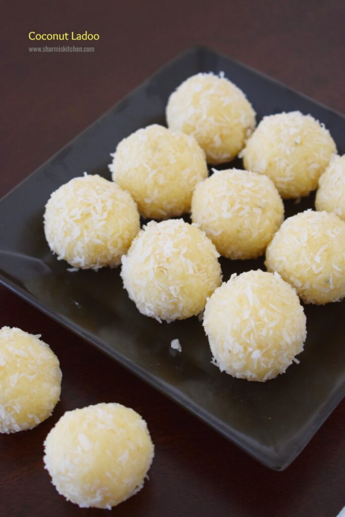 Coconut Ladoo Recipe with Condensed Milk and Desiccated Coconut