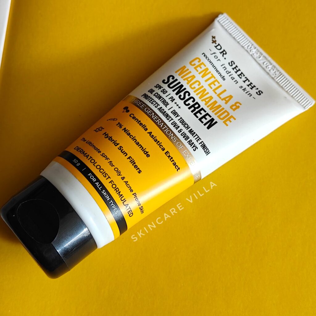 Dr. Sheth’s Centella & Niacinamide Sunscreen Review