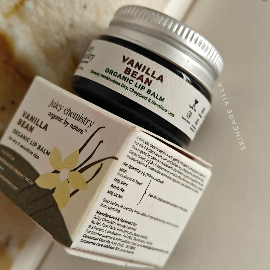 Juicy Chemistry Vanilla Bean Organic Lip Balm Review