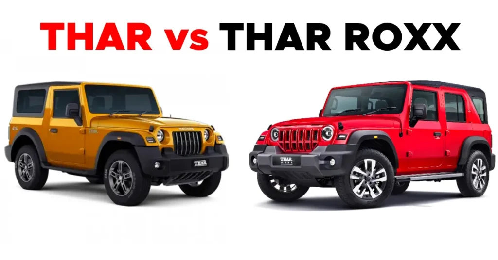 mahindra thar vs thar roxx