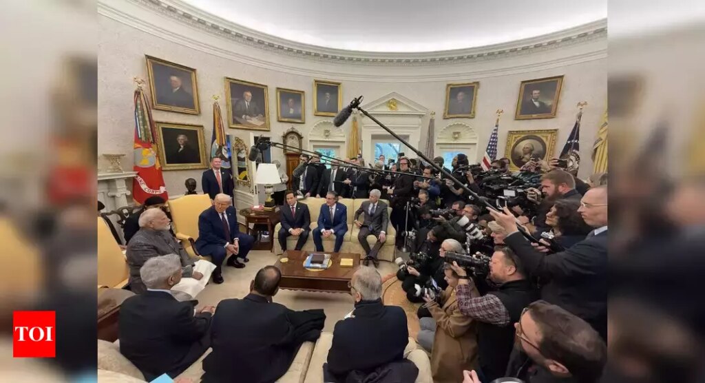 Spotted during PM Narendra Modi's vist, Donald Trump's mugshot in Oval Office | World News
