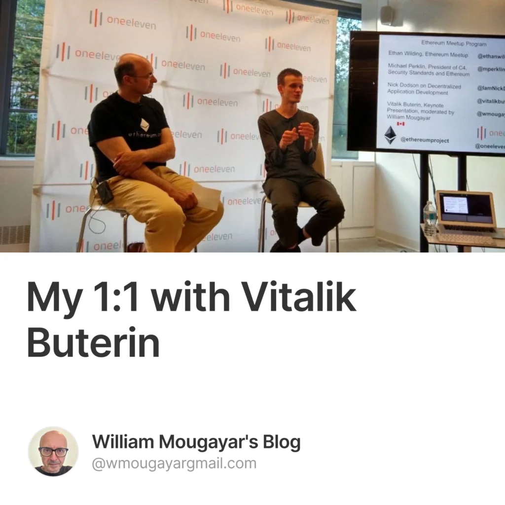 My 1:1 with Vitalik Buterin