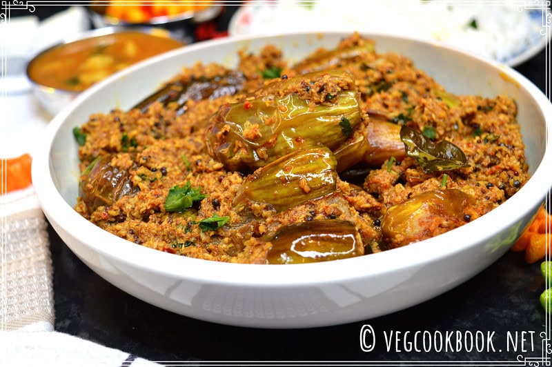 Gutti Vankaya Gravy Kura / Stuffed Brinjal Curry (Air Fryer, Stove)