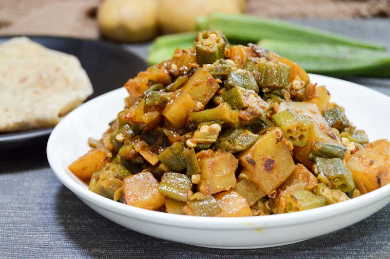 Aloo Bhindi Sabzi | Indian Style Potato and Okra Masala