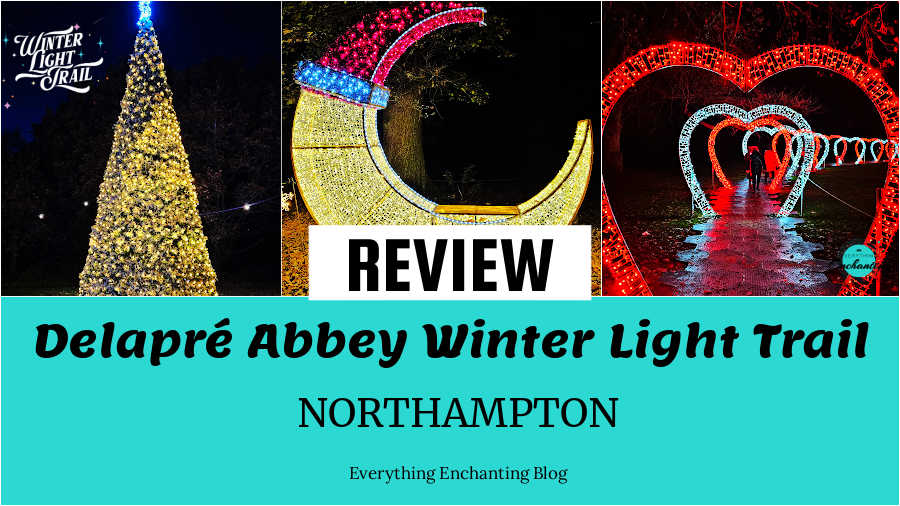 Northampton Winter Light Trail review 2024, Delapre Abbey, UK.