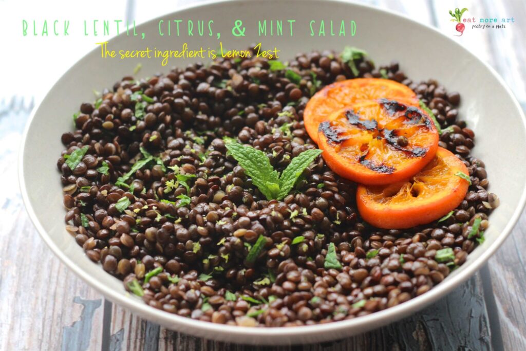 Black Lentil, Citrus, & Mint Salad