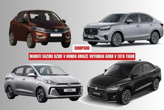 Honda Amaze v Maruti Suzuki Dzire v Hyundai Aura v Tata Tigor - Compact Sedans Compared