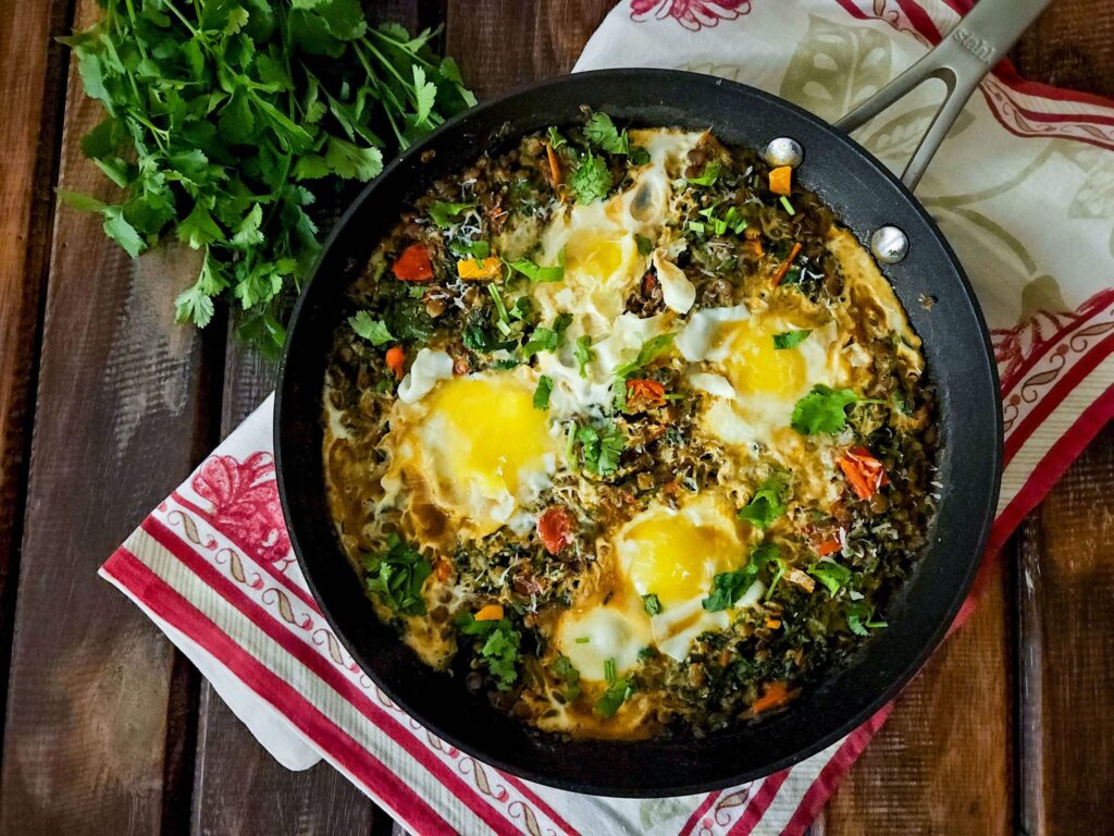 Lentil and Spinach Shakshuka - A wholesome protein-rich meal