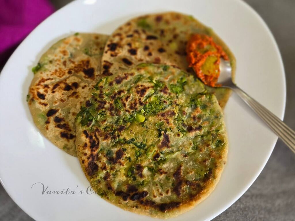 Stuffed Matar Parathas