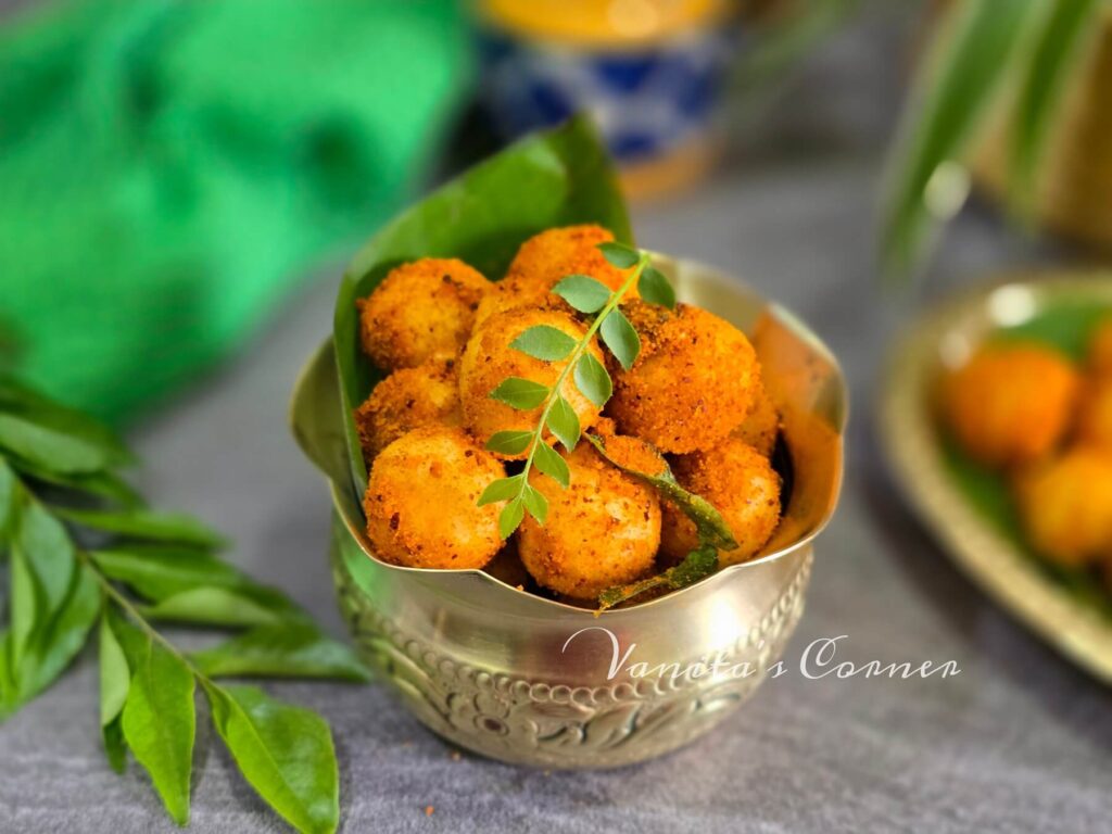 Poha Sooji balls tossed in Idli Podi