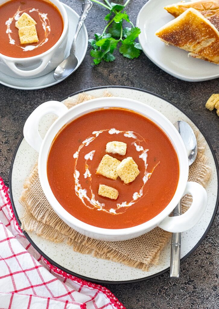 Winter soup - Tamatar ka shorba - Spiced Indian Tomato soup in a bowl