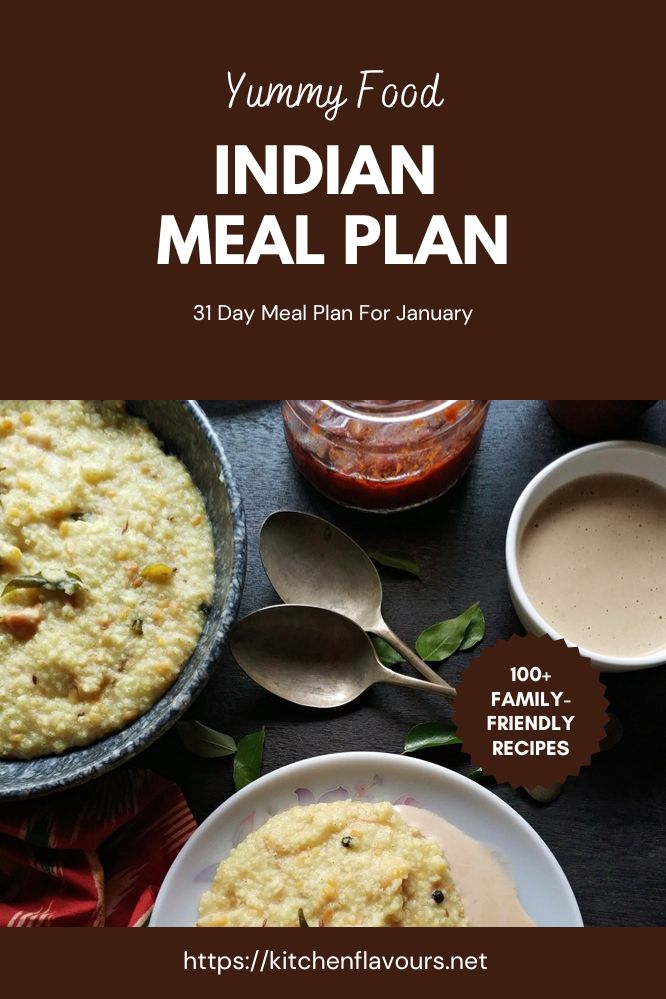 31-Day Indian Meal Plan For January