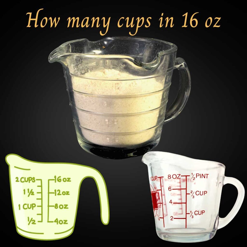 how many cups is 16 oz