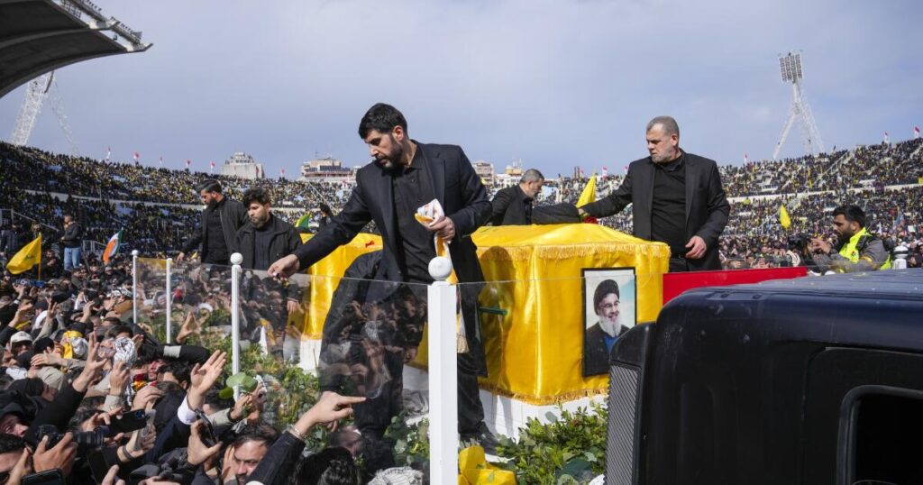 Crowd attends Nasrallah funeral as Hezbollah claims it's down but not out