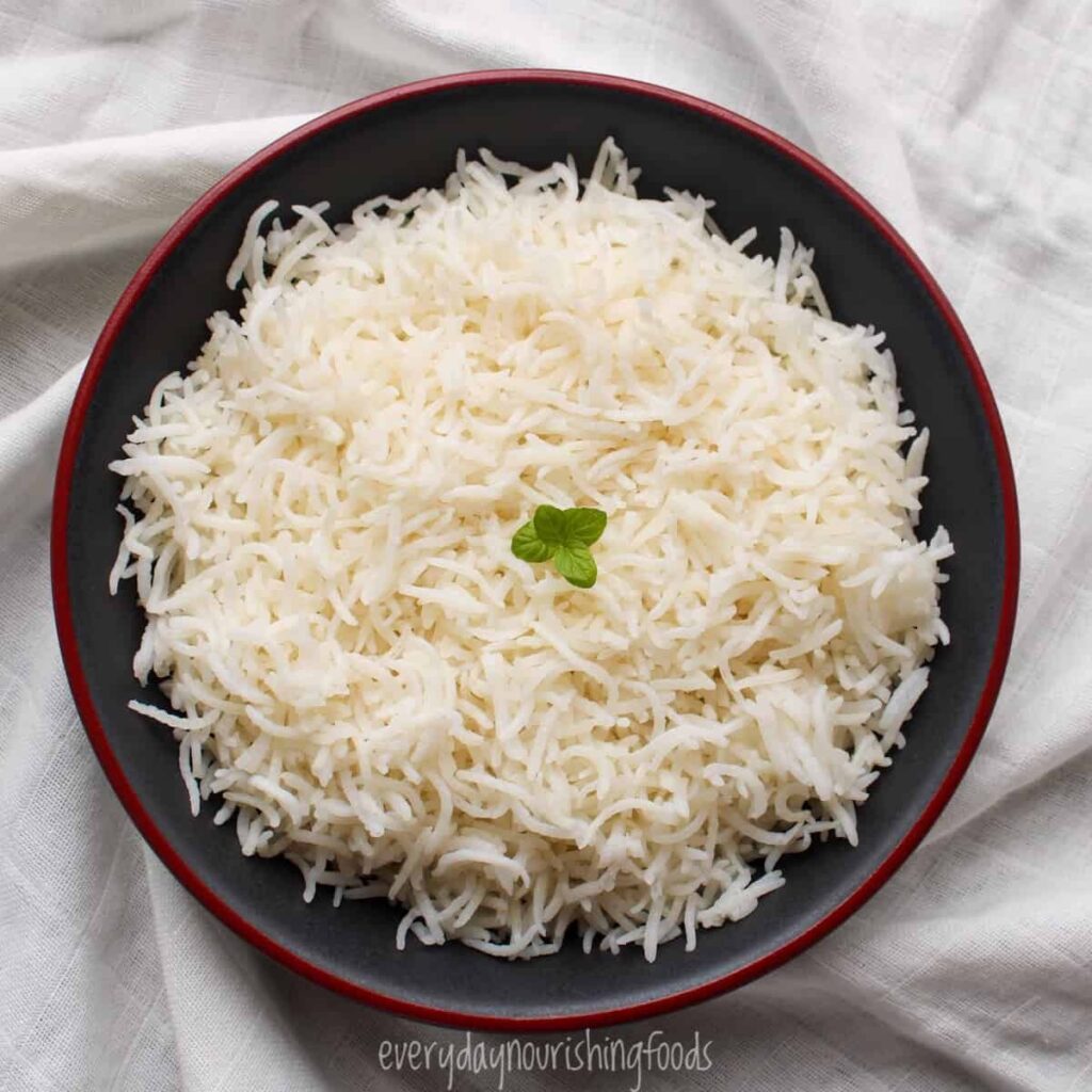 basmati rice in a bowl