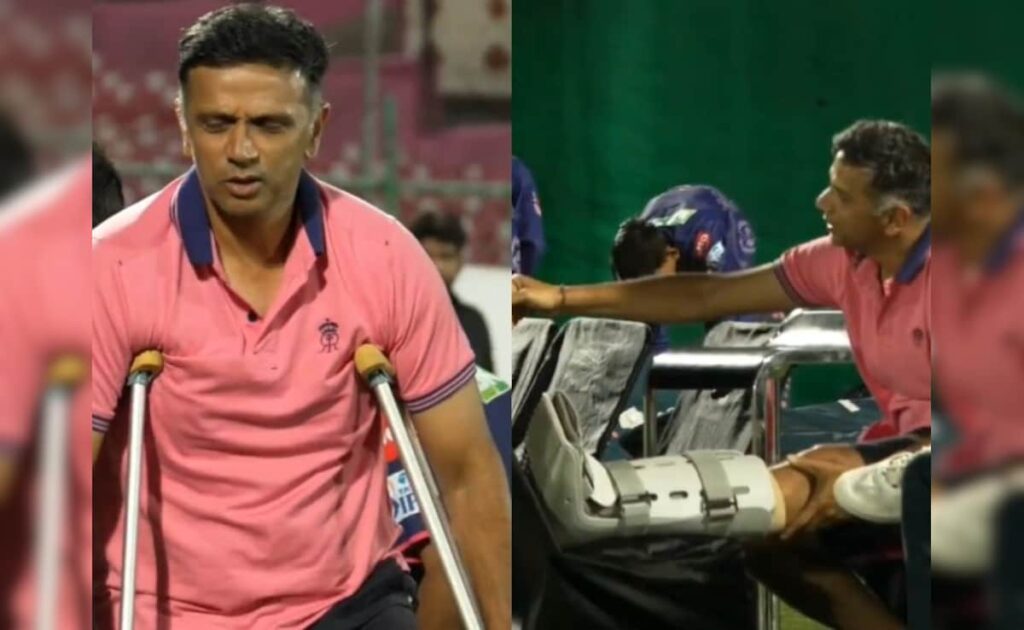 Leg In Cast But Rahul Dravid Still Arrives For Rajasthan Royals IPL 2025 Camp On Crutches. Internet Reacts