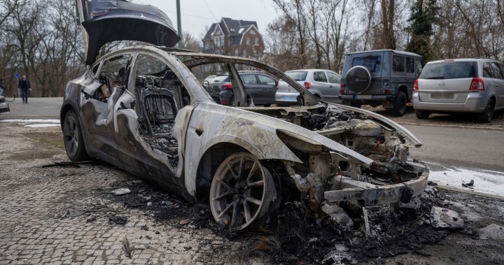 4 Teslas set ablaze in Germany, as protests against Musk’s company surge - National