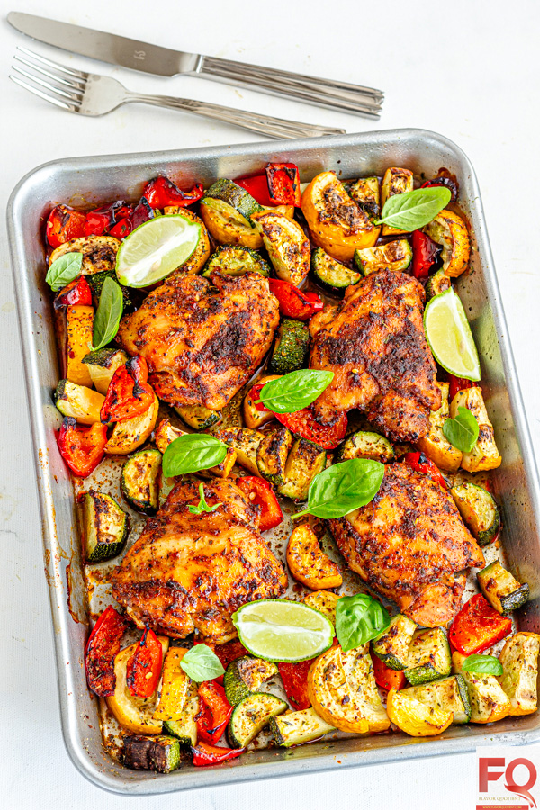 High Protein Chicken and Veggie Traybake