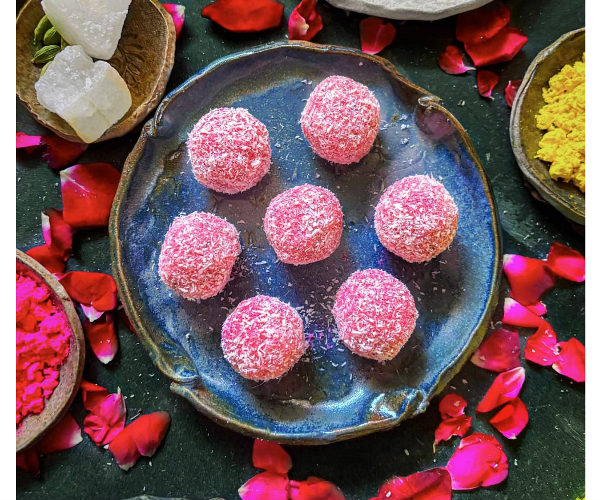 petha-rose-coconut-ladoo-recipe-condensed-milk