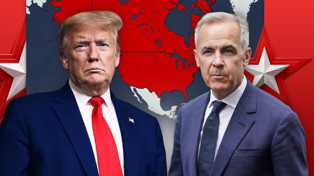 The US' Donald Trump and Canada's Mark Carney