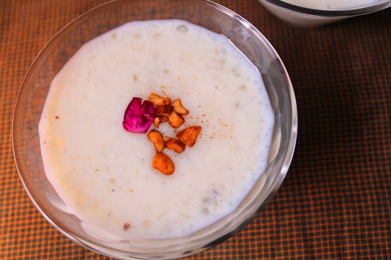 Arisi Payasam Recipe | Rice Sago Kheer Recipe