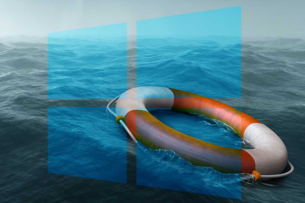 Windows logo / life preserver / rescue / recovery / fix / resolve / solution