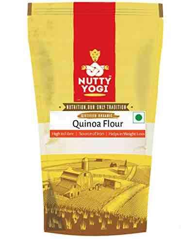 Nutty Yogi Gluten Free Quinoa Flour 400gm, High Protein, Certified Organic, Freshly Milled, Healthy Diet, Good for Weight Loss, Gluten Free, Vegan, Improves Gut Health