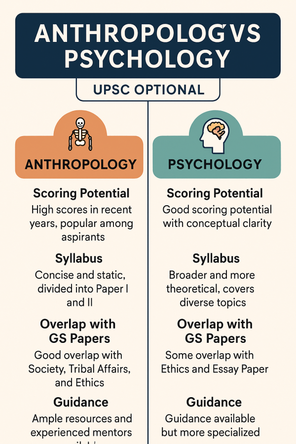 Anthropology or Psychology. Which Optional Subject is Better for UPSC CSE?