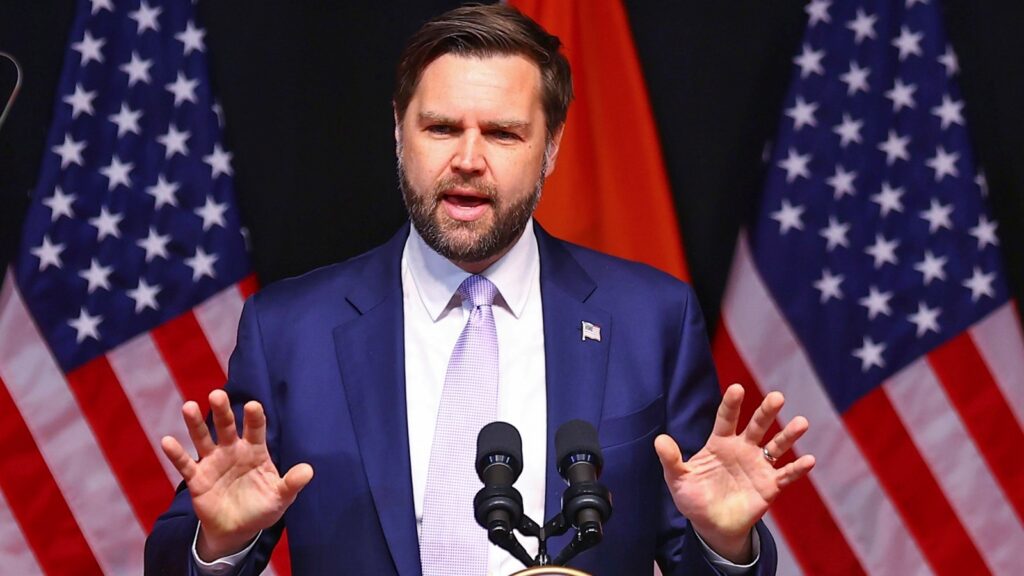 US Vice-President J D Vance addresses a gathering in Jaipur on Tuesday