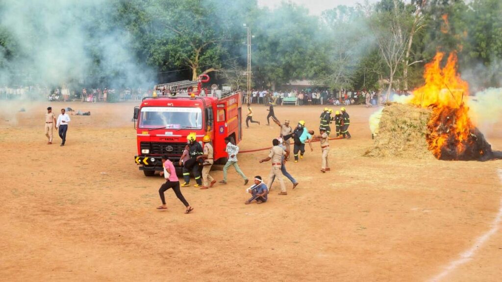 Civil defence preparedness exercise at Raichur Thermal Power Station