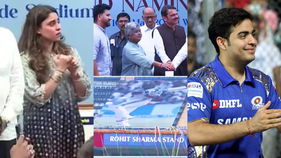 Rohit Sharma Stand Inauguration: Ritika Sajdeh Gets Emotional; Akash Ambani Reacts - WATCH | Cricket News