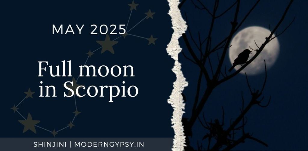 Tarot spread and astrology and tarot forecast for the May 2025 full moon in Scorpio
