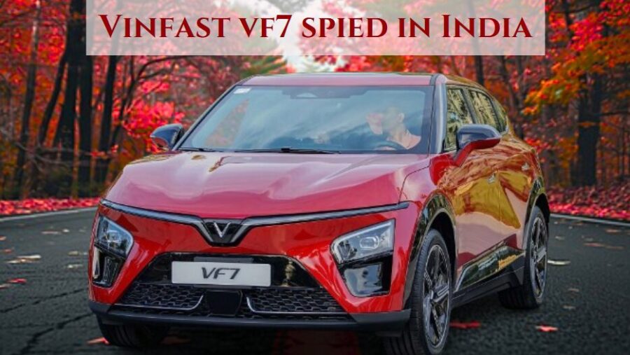 VinFast VF7 electric SUV spied in Mumbai ahead of launch.