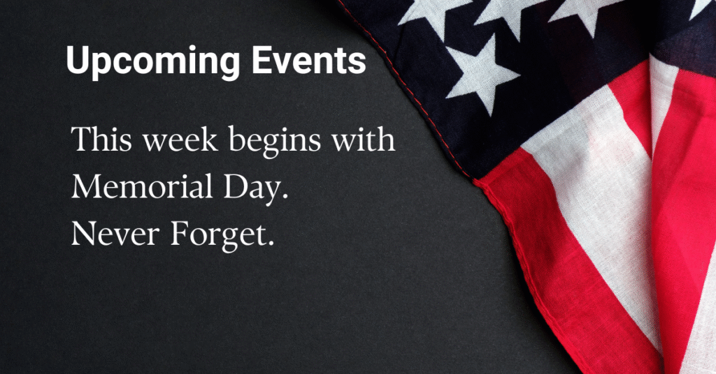 Startup Events Week of May 26