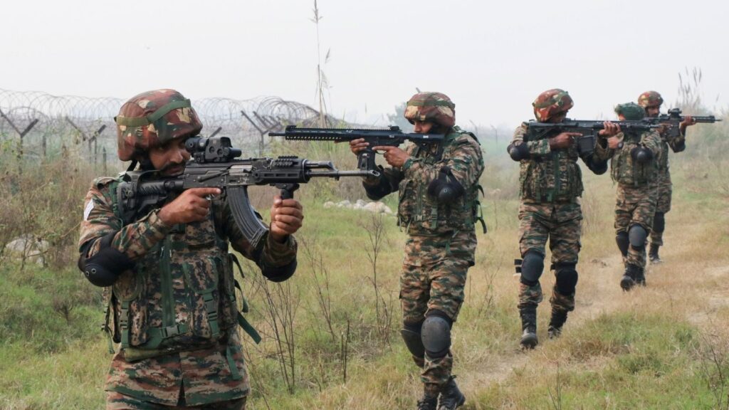 Army personnel patrol Line of Control jammu