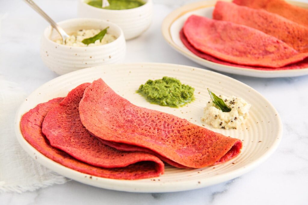Beet Chilla with Oats - Ministry of Curry