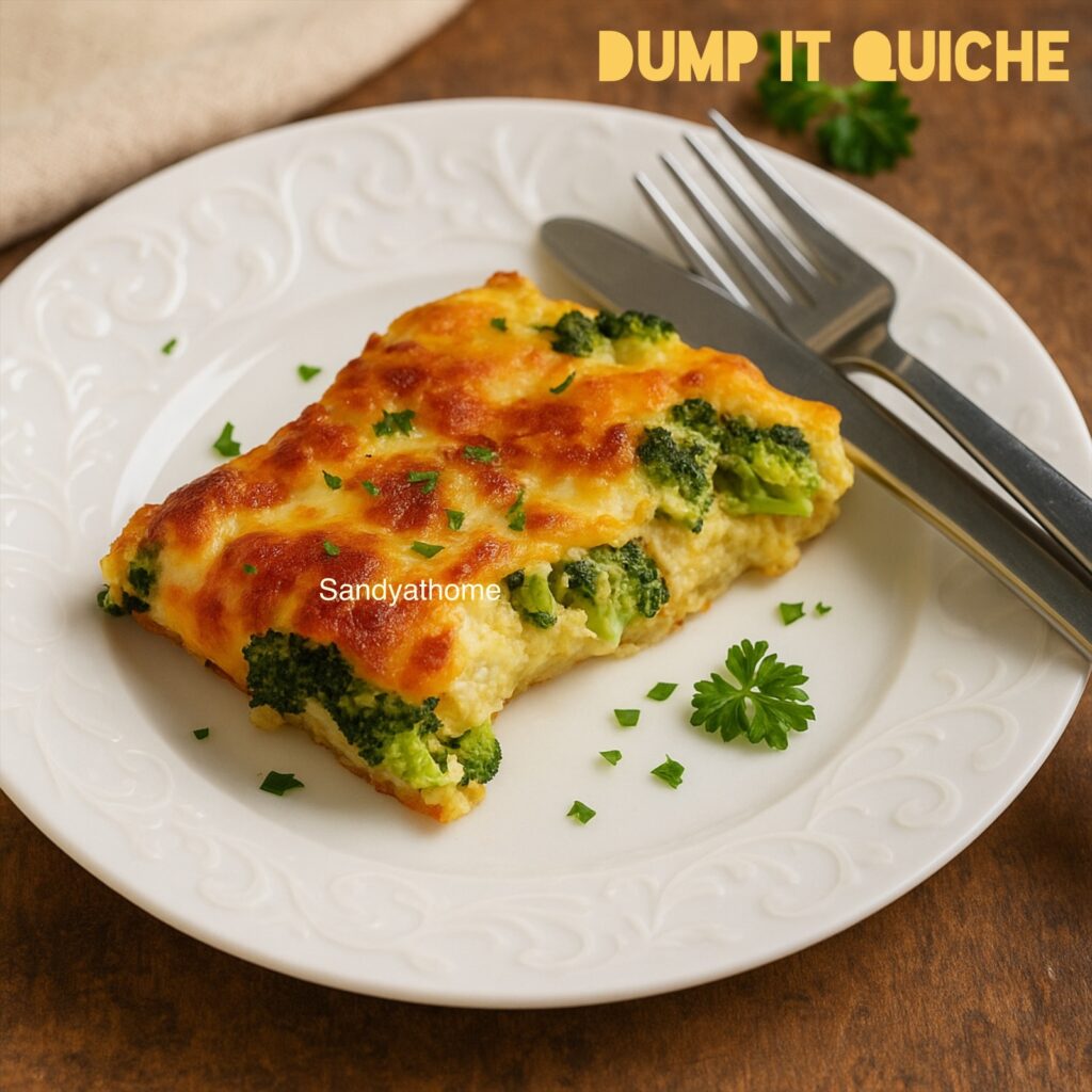Cheesy Broccoli Bread Quiche with Mozzarella — Easy Dump-and-Bake Breakfast Recipe