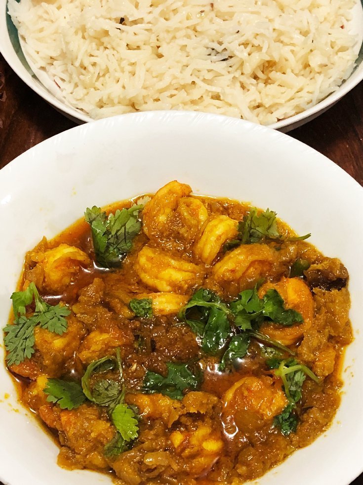 Sweet Coconut Shrimp Curry (Jhinge Ka Meetha Salan)