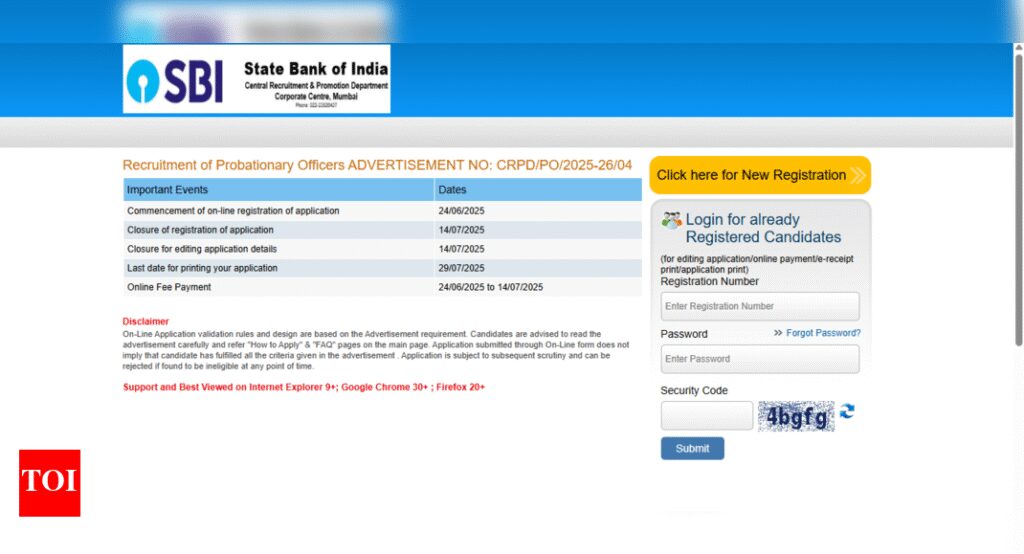 SBI PO registration 2025 begins at sbi.co.in: Direct link to apply for more than 500 vacancies