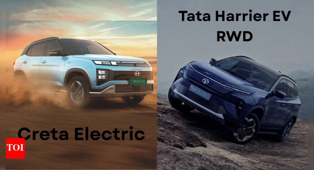 Tata Harrier EV RWD vs Hyundai Creta EV: Price, variants, specs compared