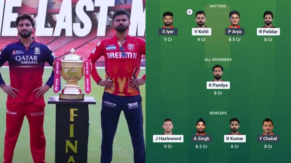 RCB vs PBKS Dream11 Prediction IPL 2025 Final : Fantasy Tips, Today's Playing XI, Captain, Vice-Captain Picks For Royal Challengers Bengaluru vs Punjab Kings, Final | Cricket News