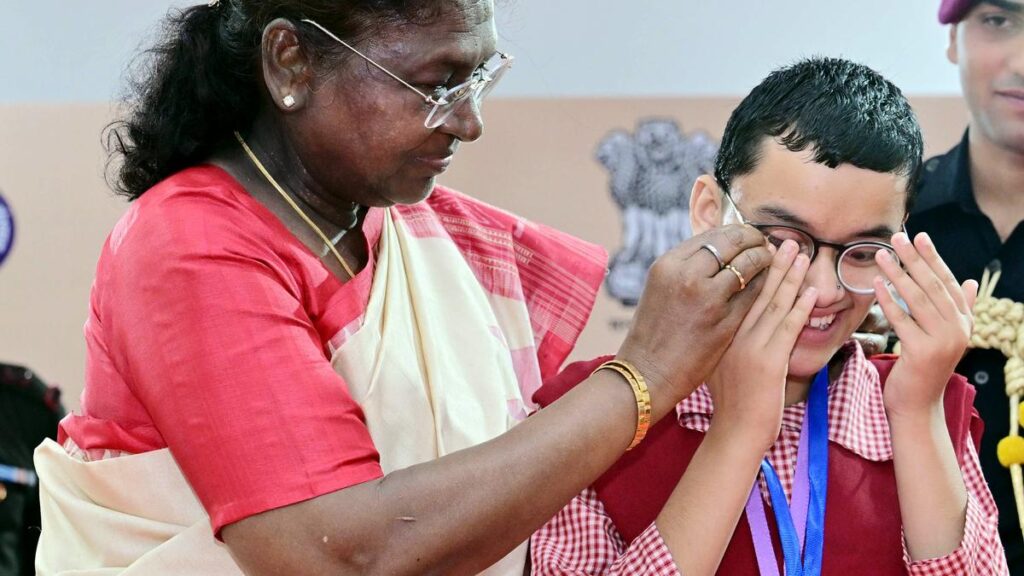 Murmu moved to tears as visually impaired children wish her on birthday