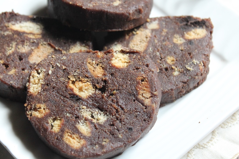 No Bake Chocolate Biscuit Log Recipe