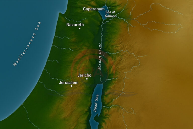 Mediterranean Sea and the Jordan River