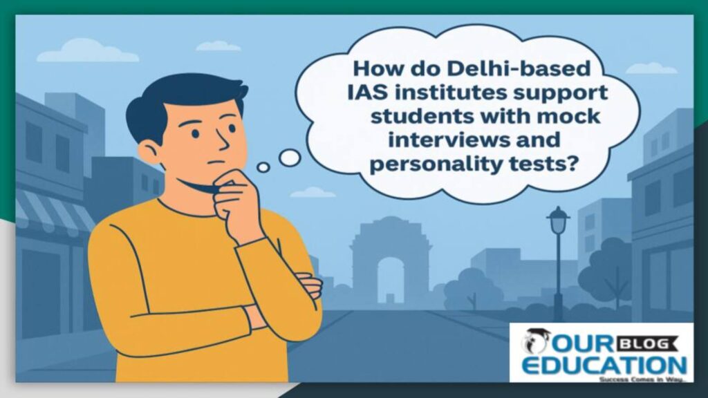 How do Delhi-based IAS institutes support students with IAS mock interview in Delhi and personality tests?