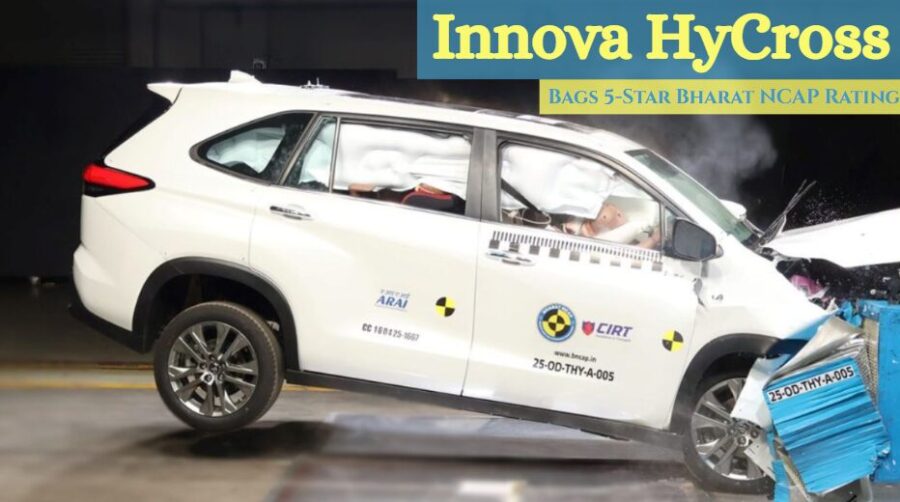 Toyota Innova HyCross Scores Big with 5-Star Bharat NCAP Rating — Your Family Just Got a Whole Lot Safer!