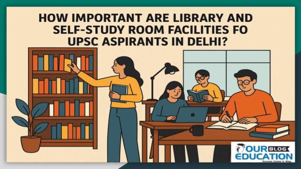 How important are library and self-study room facilities for UPSC aspirants in Delhi?