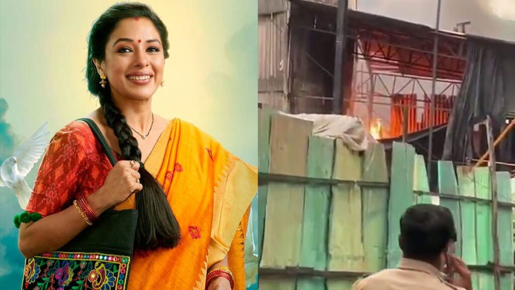 A Massive fire completely destroys Rupali Ganguly's Anupamaa Sets; Watch Video –