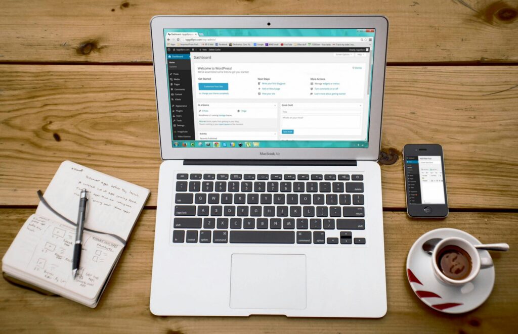 Laptop Displaying a CMS